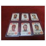(6)1968 Topps baseball card game cards.