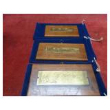 (3)Brass Colt Firearm etchings patent plates.