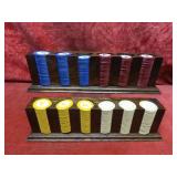 Antique Bakelite Monogrammed 'F' poker chip set.