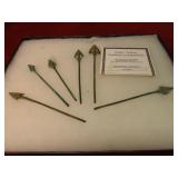 (6)Ancient Bronze Greek Arrowheads 700-400 bc
