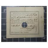 1783 Connecticut Comptroller's Promissory note