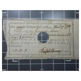 1790 Connecticut Comptroller's Promissory note