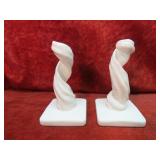 Pair Westmorland Lotus spiral candle holders.