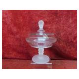 Antique EAPG Duncan Miller 3 face pedestal compote