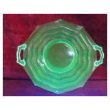 Vaseline glass serving tray 10' x 12'
