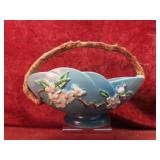 Roseville Pottery 310-10 blue apple blossom basket