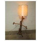 Antique Pennsylvania yarn winder floor lamp.