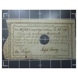 1791 Connecticut Comptroller's Promissory note