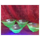 Vintage vaseline glass Anchor mixing bowls
