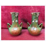 (2)Roseville Pottery IV2-7' Snowberry vase