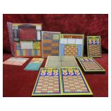 (10)Vtg assorted 5 cent gambling punch board