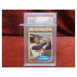 1962 Topps #394 Hank Aaron All star baseball card.