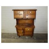 Vintage 'wood stove'shaped potato bin.