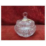Bohemian Crystal dish w/lid.