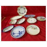 Antique porcelain plates, bowl.