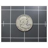 1950D 90% silver Franklin half dollar US coin.