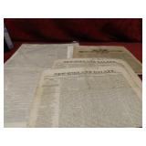Early 1800's Newspapers paper ephemera.