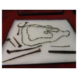 Ancient nails, broach, scraping tool(metal)