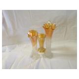 Marigold carnival glass lot.