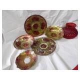 Antique goofus glass plates.