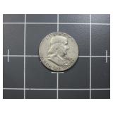 1963 90% silver Franklin half dollar US coin.