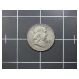 1962 D 90% silver Franklin half dollar US coin.