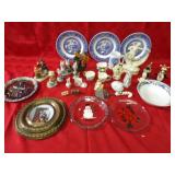 Decor plates, figures lot.