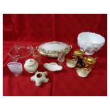 Milk Glass, opalescent, eagle dish
