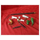 Antique German smoking pipes, parts.
