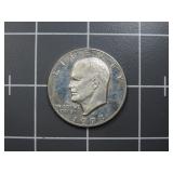 1973 40% silver Proof Eisenhower dollar US coin.