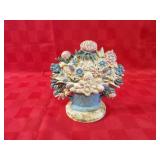 Cast iron flower basket door stop.