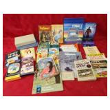 Vintage movies & paperback books, games