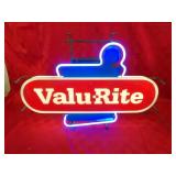 Vintage advertising Valu-rite neon sign.