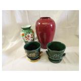 Hull pottery planter & others.