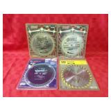 (4)10' assorted new saw blades.