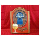 Pabst blue ribbon beer sign.