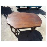 Antique scalloped edge wood coffee table.