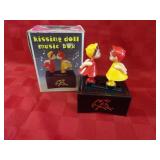 Vintage Kissing doll music box toy w/box.