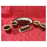 Hull & Pfaltzgraff Drip glaze dishes.