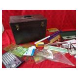 Carrying case w/assorted drafting tools.
