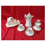 Japan teapot, Cups, saucers, cheese butter dish