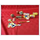 vintage Tin noise makers.
