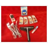 Weiler brush bits, dremel, Mitutoyo gauge.