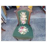 Victorian occasional chair needlepoint tapestry