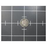 1914- 90% Silver Barber dime US coin.