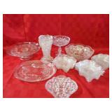 Assorted Clear crystal, pitcher, bowls.