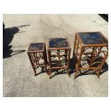 Vintage Japanese style Bamboo nesting tables.
