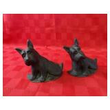 (2)Cast iron scottie dog door stops.
