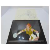 1980's MOTU Teela animation cel & drawing.