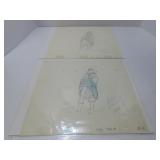 (2)1980's MOTU Sorceress production drawing.